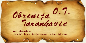 Obrenija Taranković vizit kartica